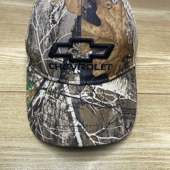 Chevrolet Mens Strap Back Camo Hunting Camp Cap Adjustable Hat Embroidered - Picture 5 of 16